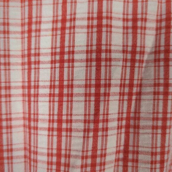 Little Girls Approx Medium Red White Check Sleeveless Dress Apple Embellishments - Picture 6 of 10